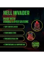 HELL INVADER - SILICONE DILDO - RED/BLACK