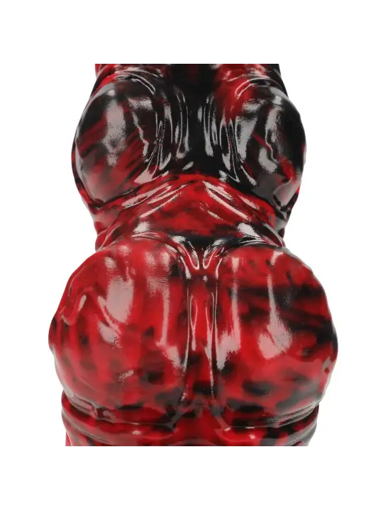 HELL INVADER - SILICONE DILDO - RED/BLACK