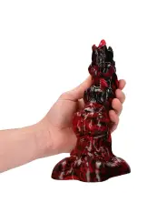 HELL INVADER - SILICONE DILDO - RED/BLACK