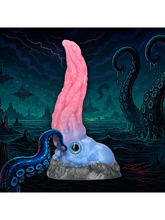 KRAKEN'S LICK - SILICONE DILDO - BLUE/RED