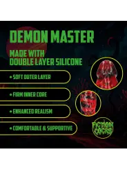 DEMON MASTER - SILICONE DILDO - RED/BLACK