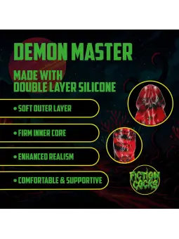 DEMON MASTER - SILICONE DILDO - RED/BLACK