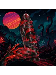 DEMON MASTER - SILICONE DILDO - RED/BLACK