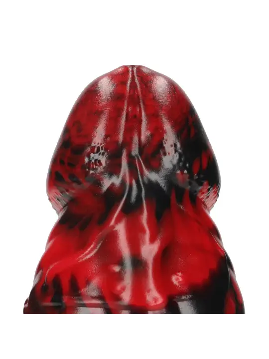 DEMON MASTER - SILICONE DILDO - RED/BLACK