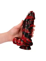 DEMON MASTER - SILICONE DILDO - RED/BLACK