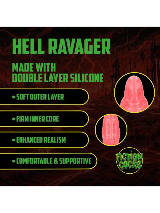 HELL RAVAGER - SILICONE DILDO - RED