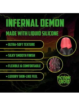 INFERNAL DEMON - SILICONE DILDO - RED/BLACK