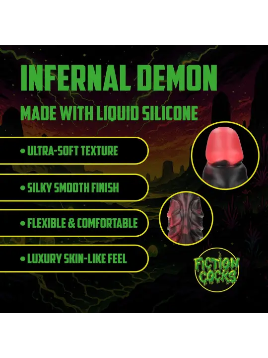 INFERNAL DEMON - SILICONE DILDO - RED/BLACK