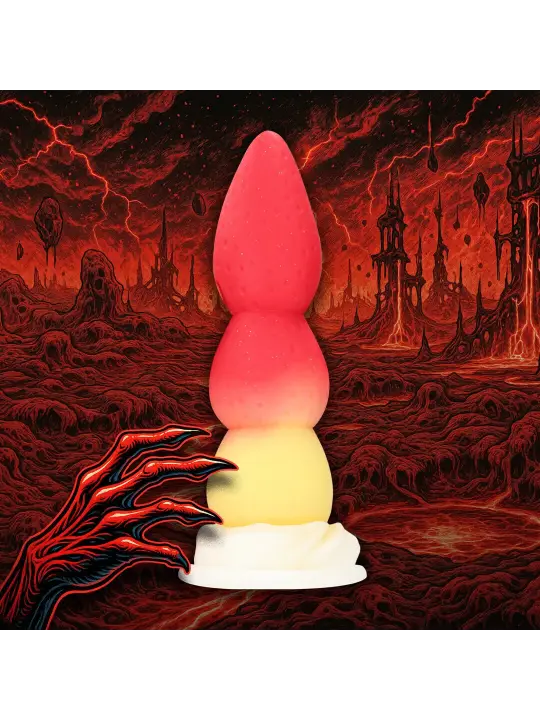WHIPPED BERRY - SILICONE BUTT PLUG - RED/YELLOW