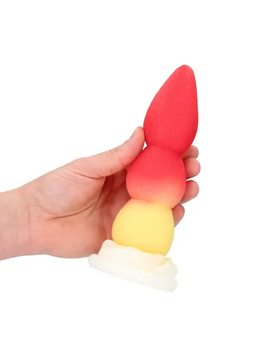 WHIPPED BERRY - SILICONE BUTT PLUG - RED/YELLOW