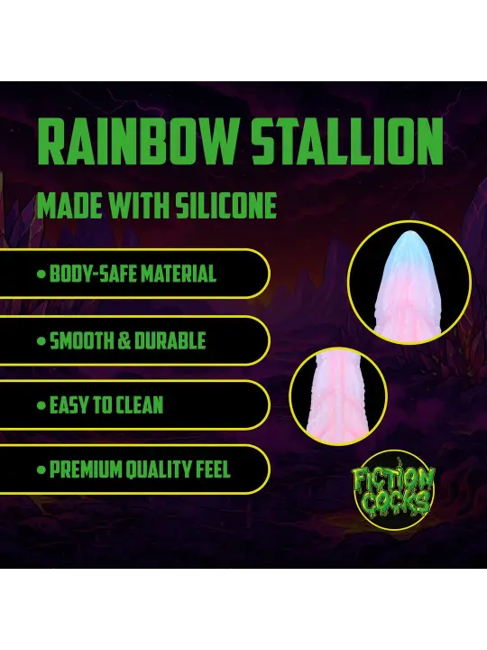 RAINBOW STALLION - SILICONE BUTT PLUG - RAINBOW