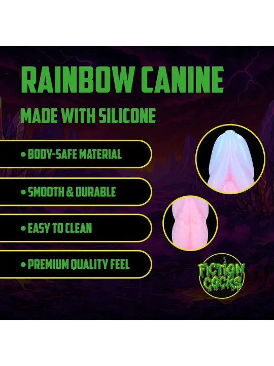 RAINBOW CANINE - SILICONE BUTT PLUG - RAINBOW