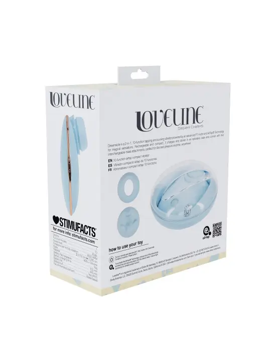 DREAMSICLE - COMPACT AIRTAP VIBRATOR WITH TWO HEAD ATTACHMENTS - BLUE
