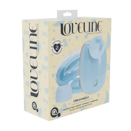 DREAMSICLE - COMPACT AIRTAP VIBRATOR WITH TWO HEAD ATTACHMENTS - BLUE