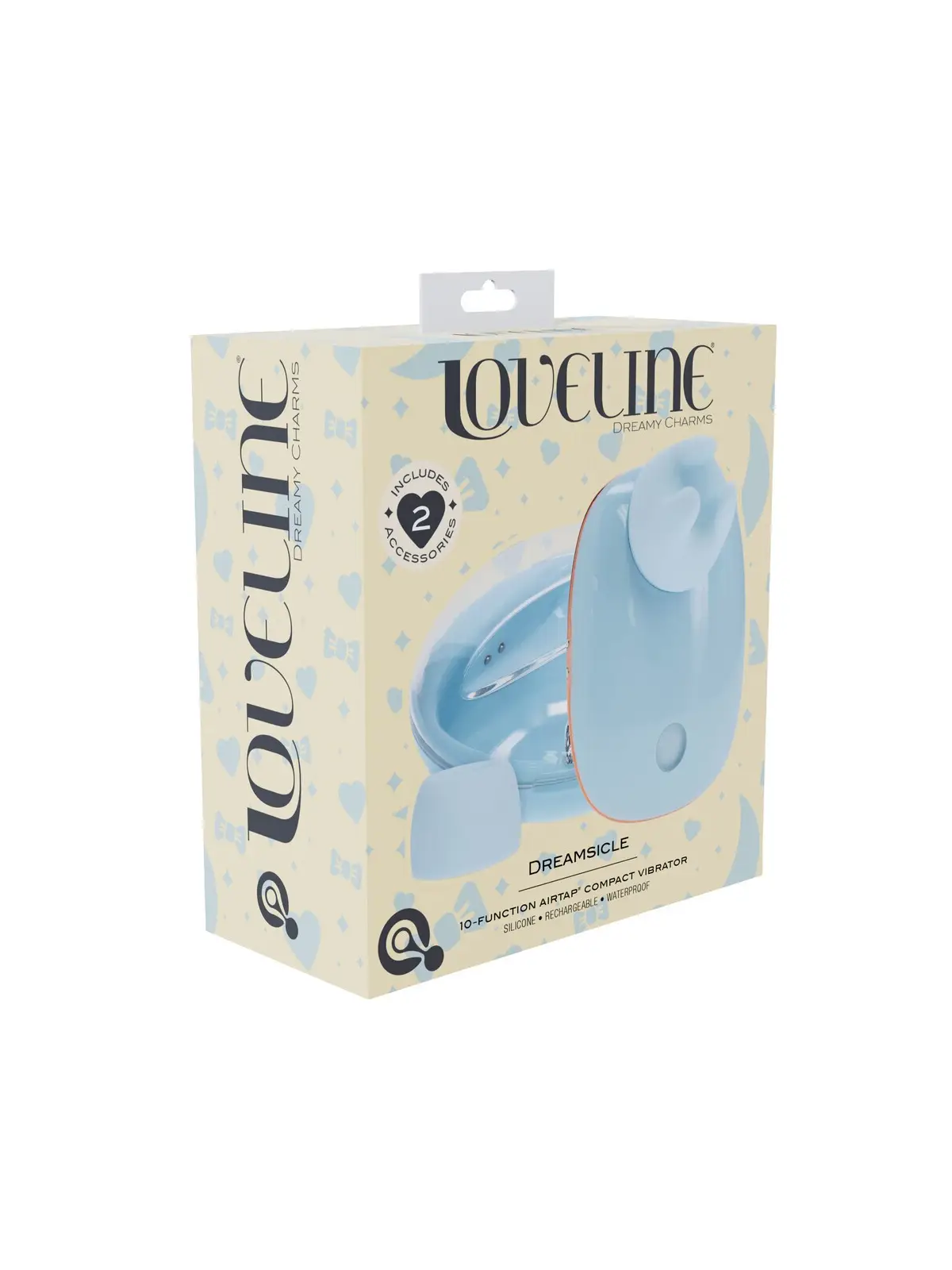 DREAMSICLE - COMPACT AIRTAP VIBRATOR WITH TWO HEAD ATTACHMENTS - BLUE