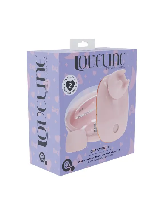 DREAMSICLE - COMPACT AIRTAP VIBRATOR WITH TWO HEAD ATTACHMENTS - PINK