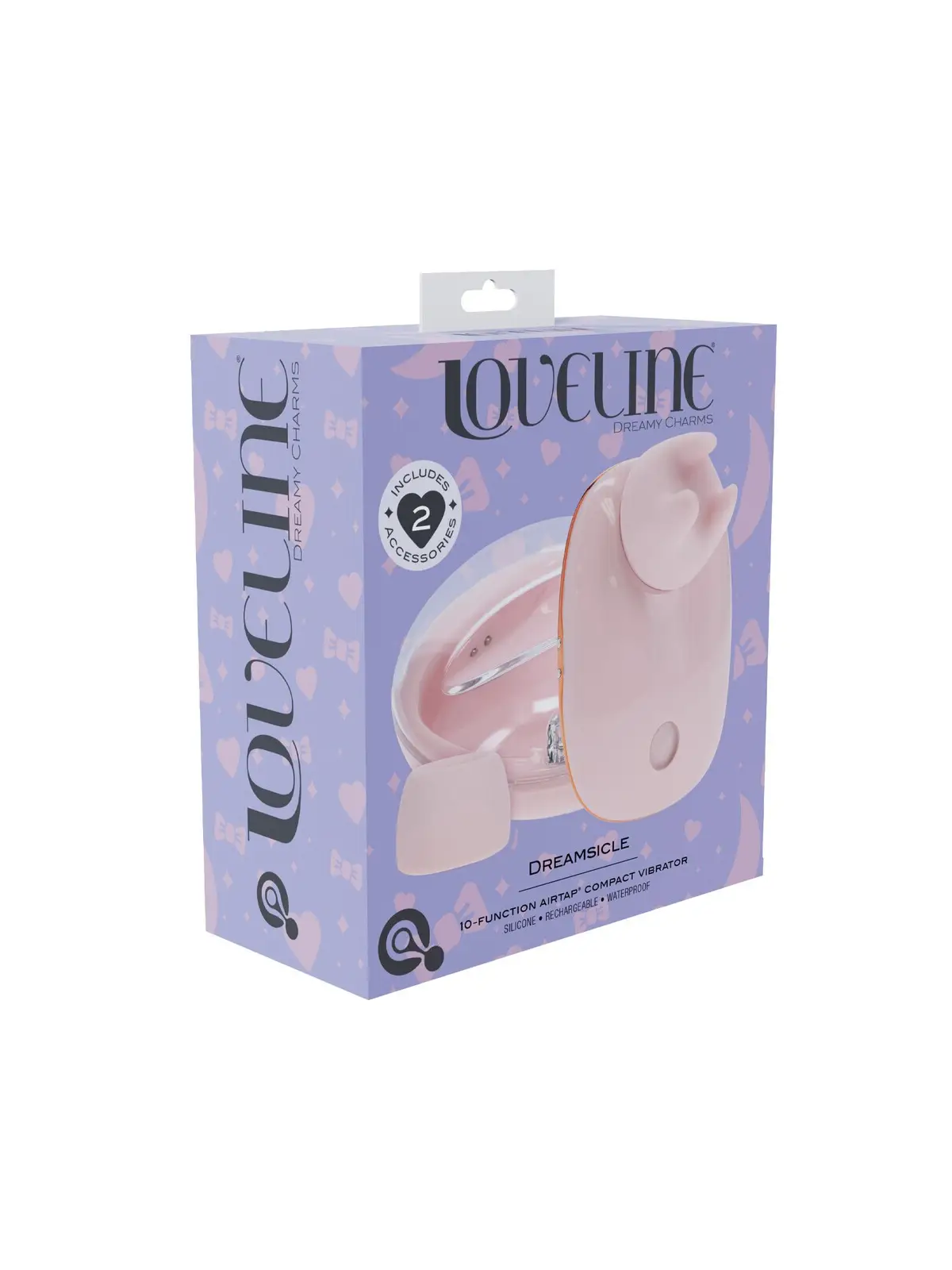 DREAMSICLE - COMPACT AIRTAP VIBRATOR WITH TWO HEAD ATTACHMENTS - PINK