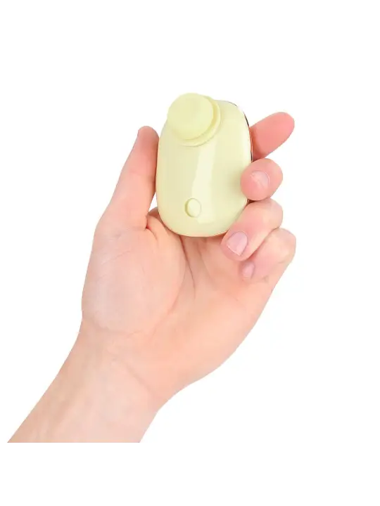DREAMSICLE - COMPACT AIRTAP VIBRATOR WITH TWO HEAD ATTACHMENTS - YELLOW