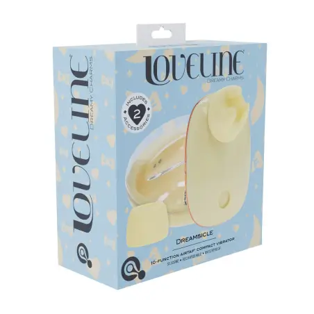 DREAMSICLE - COMPACT AIRTAP VIBRATOR WITH TWO HEAD ATTACHMENTS - YELLOW