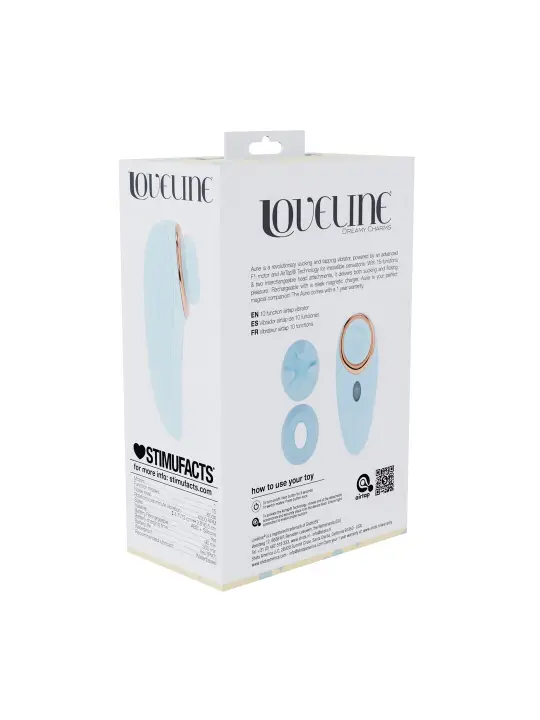 AURIE - AIRTAP VIBRATOR WITH TWO HEAD ATTACHMENTS - BLUE