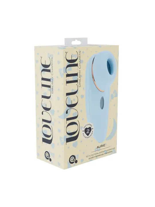 AURIE - AIRTAP VIBRATOR WITH TWO HEAD ATTACHMENTS - BLUE