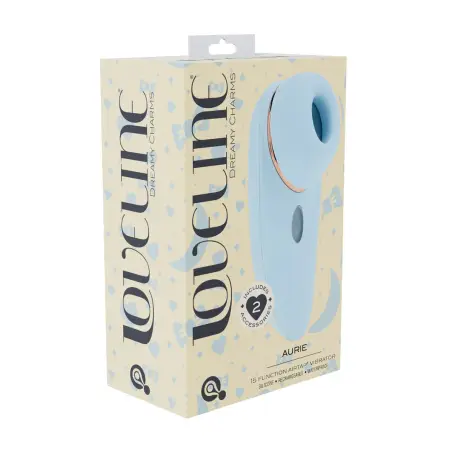 AURIE - AIRTAP VIBRATOR WITH TWO HEAD ATTACHMENTS - BLUE
