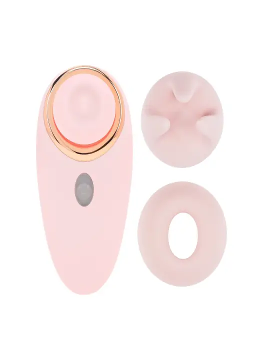 AURIE - AIRTAP VIBRATOR WITH TWO HEAD ATTACHMENTS - PINK