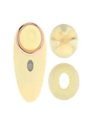 AURIE - AIRTAP VIBRATOR WITH TWO HEAD ATTACHMENTS - YELLOW