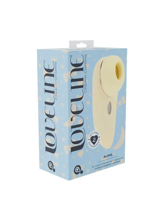 AURIE - AIRTAP VIBRATOR WITH TWO HEAD ATTACHMENTS - YELLOW