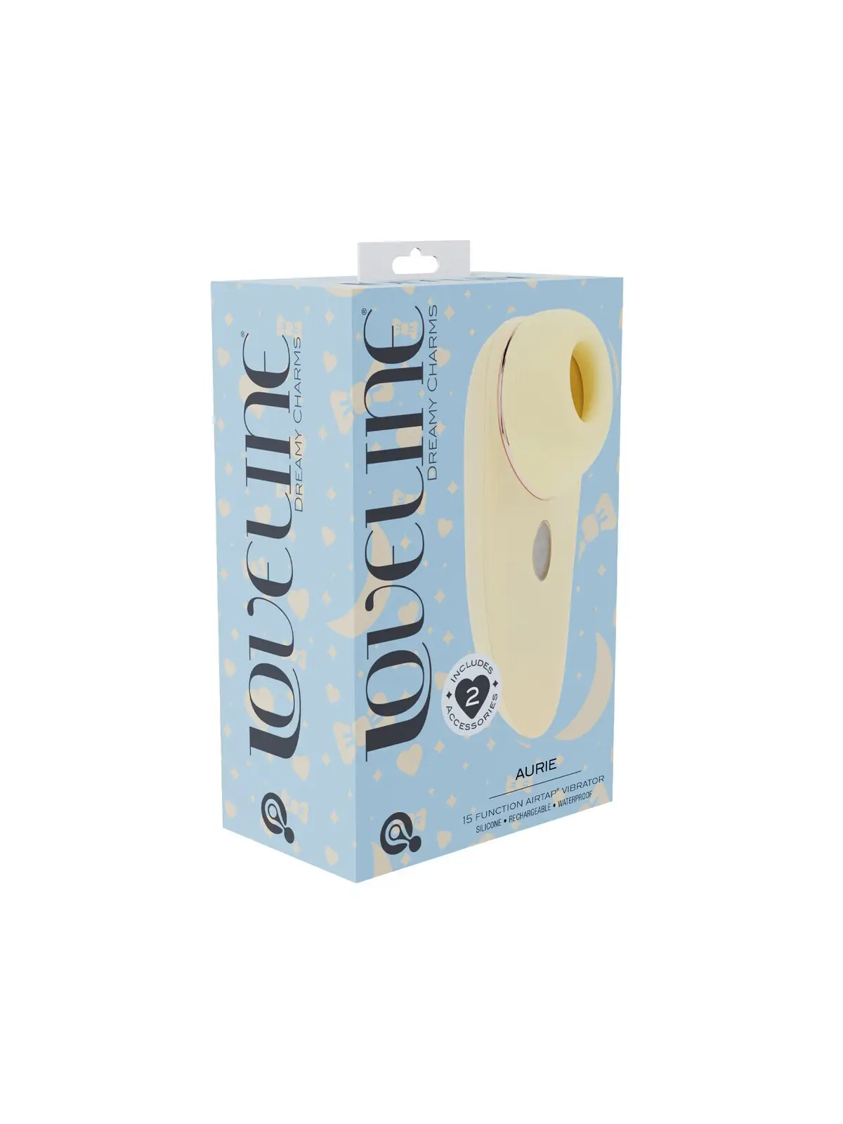 AURIE - AIRTAP VIBRATOR WITH TWO HEAD ATTACHMENTS - YELLOW