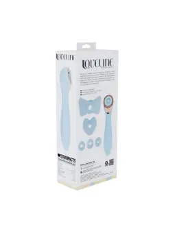 DARLING - AIRTAP WAND VIBRATOR WITH FIVE HEAD ATTACHMENTS - BLUE
