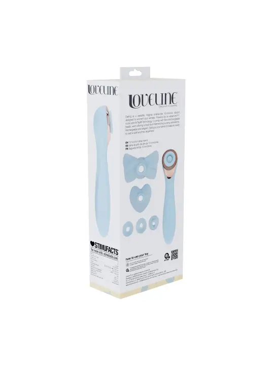 DARLING - AIRTAP WAND VIBRATOR WITH FIVE HEAD ATTACHMENTS - BLUE