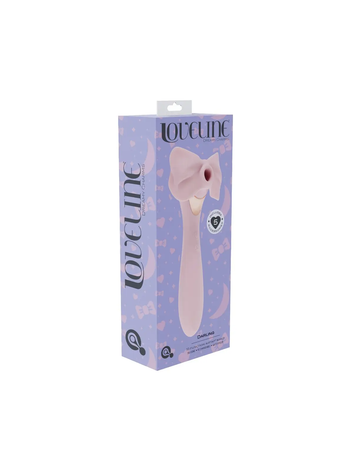 DARLING - AIRTAP WAND VIBRATOR WITH FIVE HEAD ATTACHMENTS - PINK