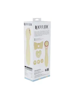 DARLING - AIRTAP WAND VIBRATOR WITH FIVE HEAD ATTACHMENTS - YELLOW