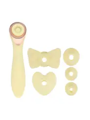 DARLING - AIRTAP WAND VIBRATOR WITH FIVE HEAD ATTACHMENTS - YELLOW