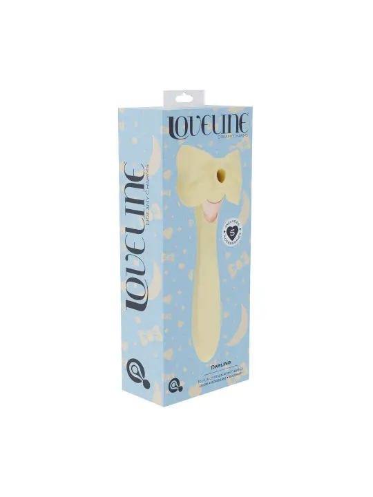 DARLING - AIRTAP WAND VIBRATOR WITH FIVE HEAD ATTACHMENTS - YELLOW