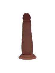 DUAL DENSITY SILICONE REALISTIC SLIDING SKIN DILDO - 6 / 15,5 CM - BROWN
