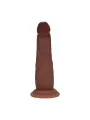 DUAL DENSITY SILICONE REALISTIC SLIDING SKIN DILDO - 6 / 15,5 CM - BROWN