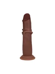 DUAL DENSITY SILICONE REALISTIC SLIDING SKIN DILDO - 6 / 15,5 CM - BROWN
