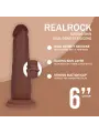 DUAL DENSITY SILICONE REALISTIC SLIDING SKIN DILDO - 6 / 15,5 CM - BROWN