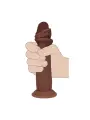 DUAL DENSITY SILICONE REALISTIC SLIDING SKIN DILDO - 6 / 15,5 CM - BROWN