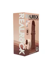 DUAL DENSITY SILICONE REALISTIC SLIDING SKIN DILDO - 6 / 15,5 CM - BROWN