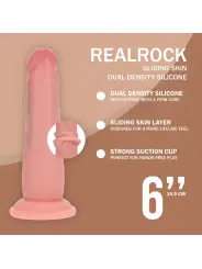 DUAL DENSITY SILICONE REALISTIC SLIDING SKIN DILDO - 6 / 15,5 CM - FLESH