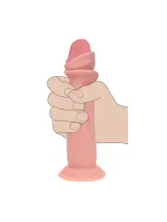 DUAL DENSITY SILICONE REALISTIC SLIDING SKIN DILDO - 6 / 15,5 CM - FLESH