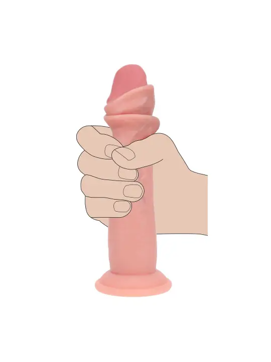 DUAL DENSITY SILICONE REALISTIC SLIDING SKIN DILDO - 6 / 15,5 CM - FLESH