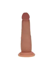 DUAL DENSITY SILICONE REALISTIC SLIDING SKIN DILDO - 6 / 15,5 CM - TAN