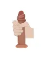 DUAL DENSITY SILICONE REALISTIC SLIDING SKIN DILDO - 6 / 15,5 CM - TAN