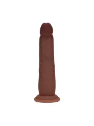 DUAL DENSITY SILICONE REALISTIC SLIDING SKIN DILDO - 7 / 18,5 CM - BROWN
