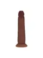 DUAL DENSITY SILICONE REALISTIC SLIDING SKIN DILDO - 7 / 18,5 CM - BROWN