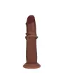 DUAL DENSITY SILICONE REALISTIC SLIDING SKIN DILDO - 7 / 18,5 CM - BROWN